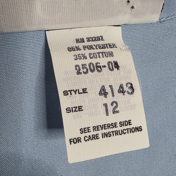 Vintage Deadstock Blue Uniform Dress NWT Nurse Waitress Costume, sz 12 - Picture 9 of 9